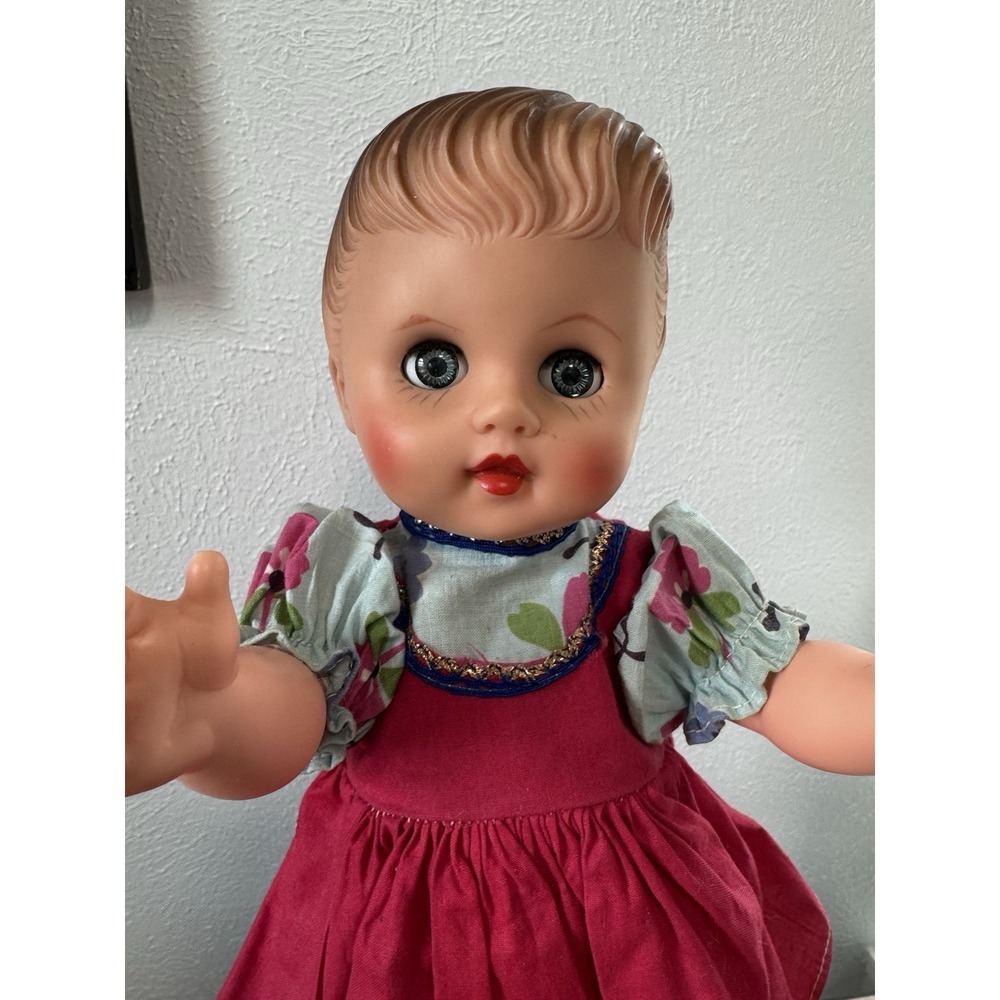 Vintage doll  Rubber Head And Plastic Body 14" Tall